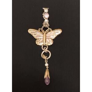 Echo of The Dreamer Sterling Silver & Bronze Butterfly Pendant Semi Precious